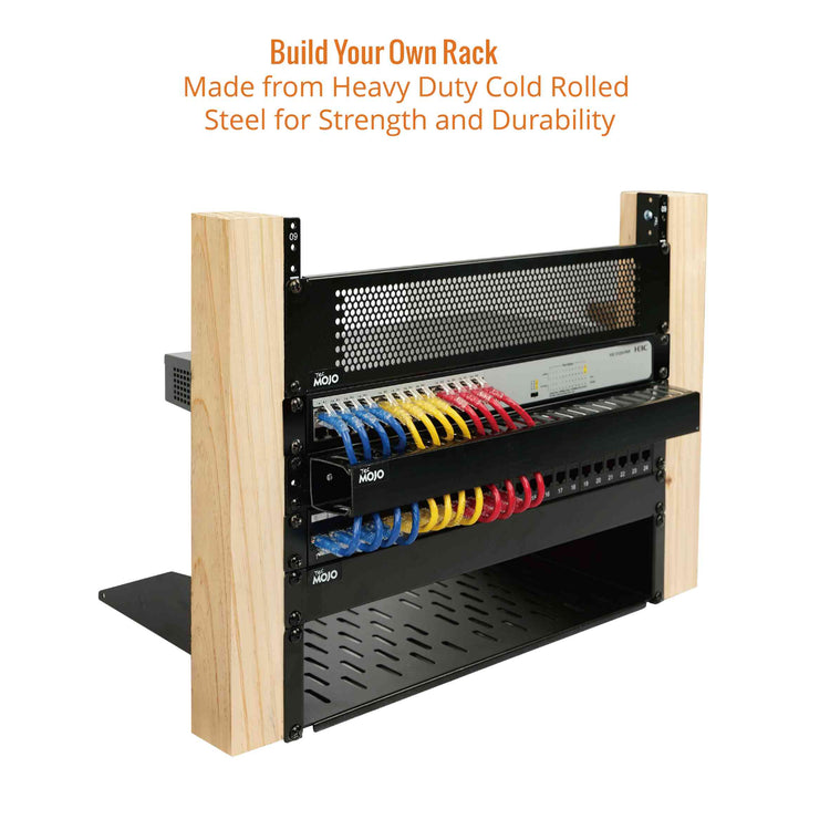 Tecmojo 6U Vertical Rack Rail Pair Kit DIY Rack Rails Kit