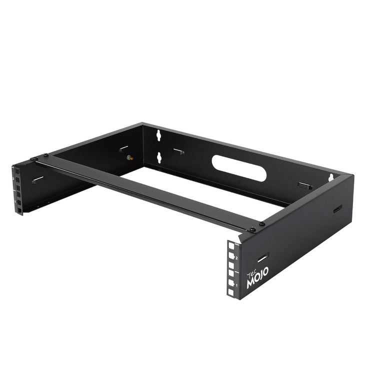 Tecmojo Server Rack 2U Wall Mount Open Frame Rack 300mm Deep 19'' Width with Top Cover for Shallow Server, Network Switches, IT Equipment