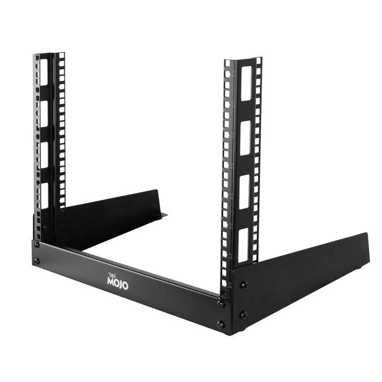 Tecmojo 12RU 19 inches Desktop Open Frame Rack, 2 Post Network Rack with Square Holes, Compact Switch Depth for Patch Panel/AV/Computer Equipment