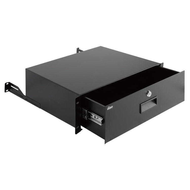 Tecmojo 3RU Rack Drawer, Sliding and Lockable Rack Mount Drawer for 19 inches Network Equipment/Server/AV Rack or Cabinets Enclosure, Load-Bearing 10kg, with Cable Management Holes, Black