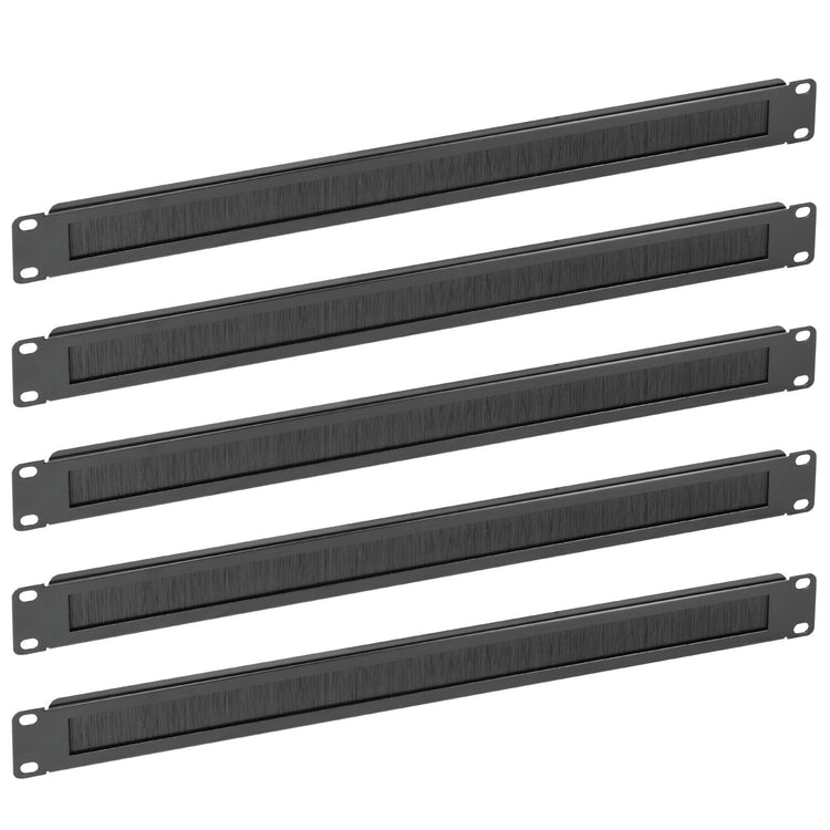 Tecmojo 1U Rack Mount Cable Management Panel with Brush for 19 inch Equipment（5pack)