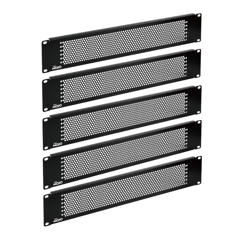 Tecmojo 2U Blank Panel,Rack Mount Plate for 19inch Server Rack,Network Rack,Enclosures and Cabinets,Vented,Black(5 Pack)