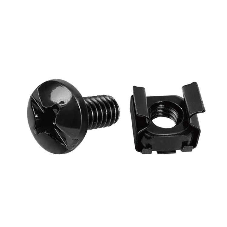 Tecmojo M6 Rack Screws & Cage Nuts - 25 Pack, M6 Mounting Screws and Cage Nuts for Server Rack, Enclosures and Cabinet, Black