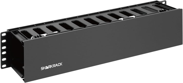 Tecmojo 2U Cable Management, Server Rack Horizontal Plastic Cable Manager, Rack Mount 12 Slots Wire Duct Organizer, Screws for 19 inch AV/IT/Data/Audio Network Device