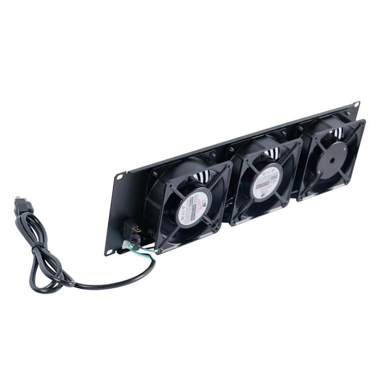 Tecmojo 3U Server Rack Mount Cooling Fan Panels with 3 Fans, Cooling System Exhaust Airflow for 19 inch Server Rack, Cabinet, Vertical Assemble