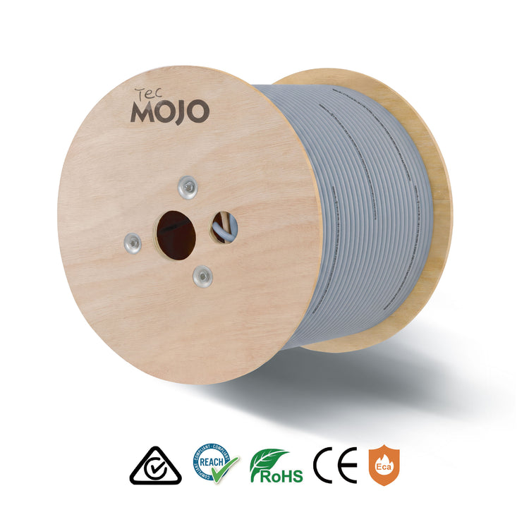 Tecmojo Cat6A FTP Shielded Cable 305m | Bare Copper LSZH Ethernet Cable | 10Gb PoE