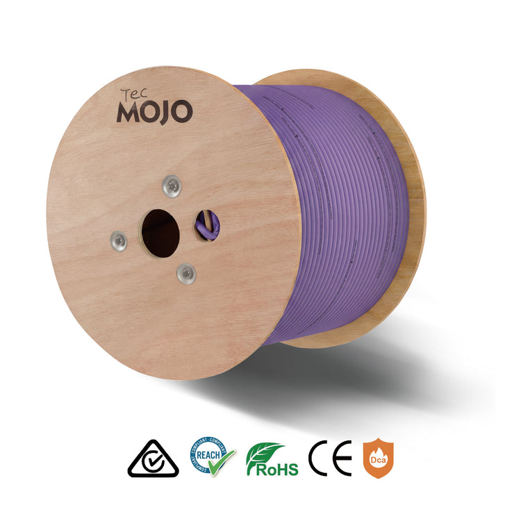 Tecmojo Cat6A U/FTP Shielded Cable 305m | Bare Copper Ethernet Cable | LSZH PoE