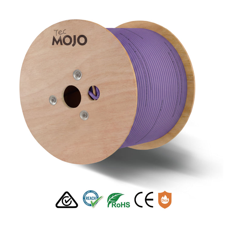 Tecmojo Cat6A F/FTP Shielded Cable 305m | Double Foil Shield Ethernet Cable