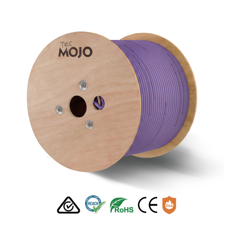Tecmojo Cat6A S/FTP Shielded Cable 305m | Braided Shield Ethernet Cable | PoE