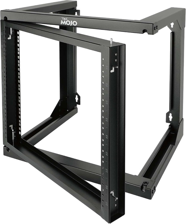 Tecmojo 2 Post 9RU Wall Mount Server Rack, 19 inches Open Frame Server Rack with 180 Degree Swing Gate, 457 mm Deep, for Computer/AV/Data/IT/Media Equipment