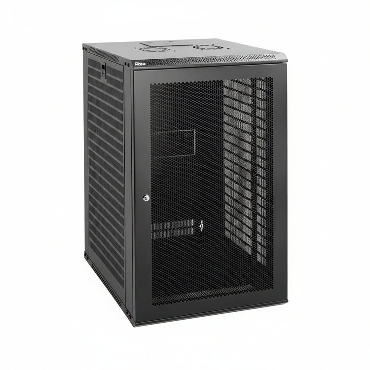 Tecmojo 18U 450mm Depth Black Mesh Door Standard Wall Mount Cabinet(Flat Pack)