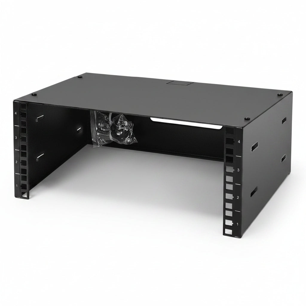 Tecmojo Server Rack 4U Wall Mount Open Frame Rack 300mm Deep 19'' Width with Top Cover for Shallow Server, Network Switches, IT Equipment
