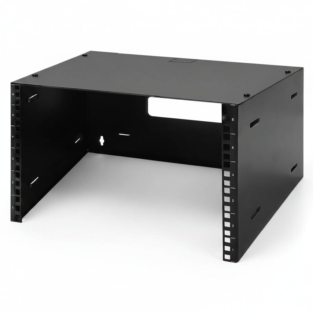 Tecmojo Server Rack 6U Wall Mount Open Frame Rack 300mm Deep 19'' Width with Top Cover for Shallow Server, Network Switches, IT Equipment