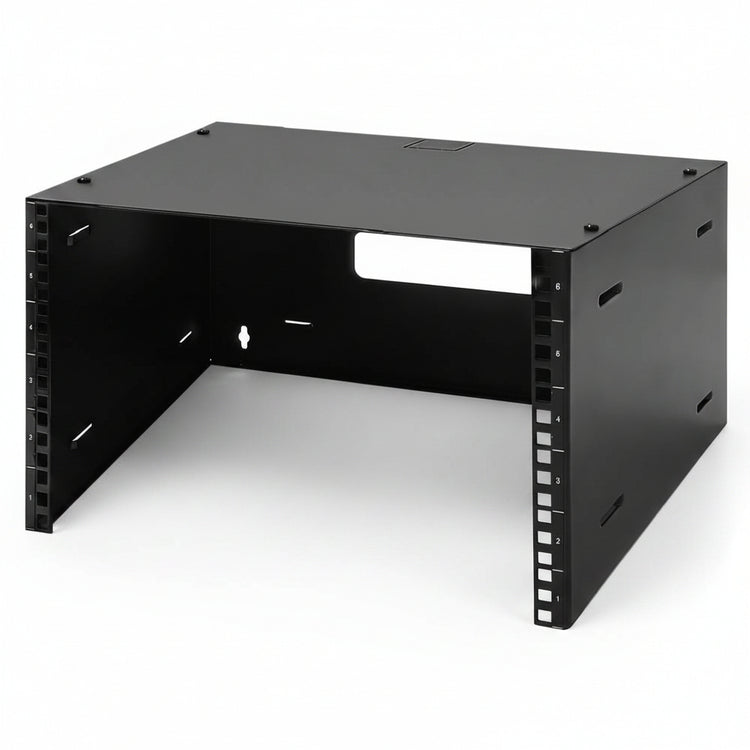 Tecmojo Server Rack 6U Wall Mount Open Frame Rack 300mm Deep 19'' Width with Top Cover for Shallow Server, Network Switches, IT Equipment