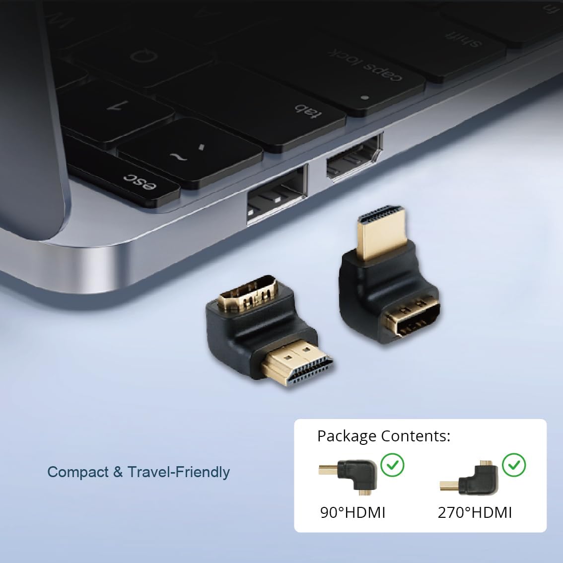 Tecmojo 8K HDMI Coupler, HDMI 2.1 Female to Female Connector Extender Gold-Plated High-Speed, Support 8K@60Hz / 4K@120Hz for Laptop, PC, Monitor, Projector, Roku TV, 2 Pack, Grey