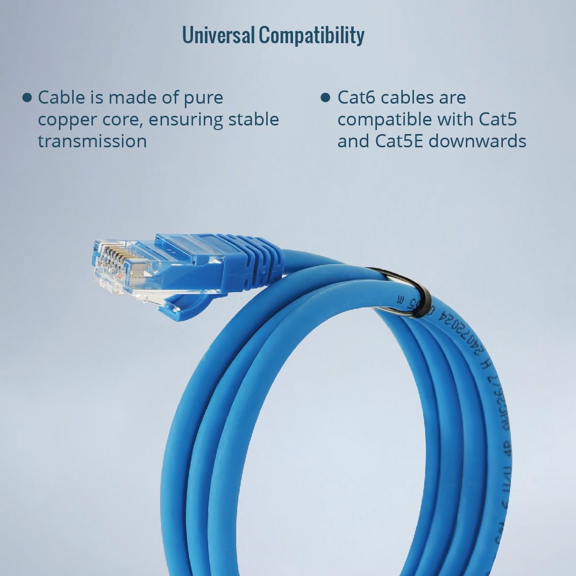 Tecmojo Ethernet Cable 0.5M, CAT 6 Ethernet Cable 12 Pack LAN Gigabit, RJ45 Pure Copper Core 1000Mbps for 250Mhz/s Cord, Network Patch Cord for Router Modem Patch Panel Faster Than Cat 5e/Cat 5, Blue