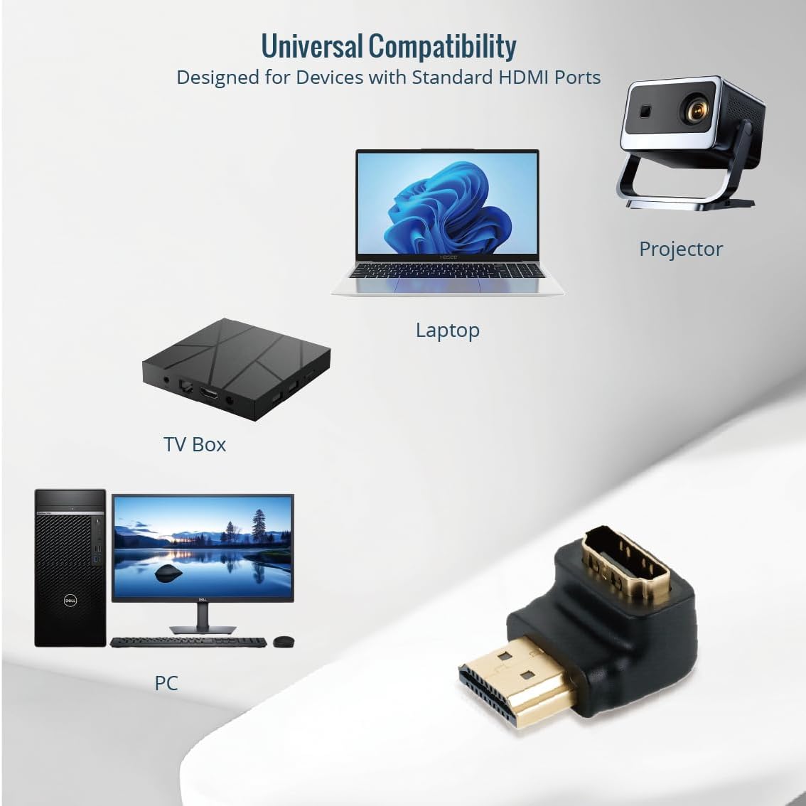 Tecmojo 8K HDMI Coupler, HDMI 2.1 Female to Female Connector Extender Gold-Plated High-Speed, Support 8K@60Hz / 4K@120Hz for Laptop, PC, Monitor, Projector, Roku TV, 2 Pack, Grey