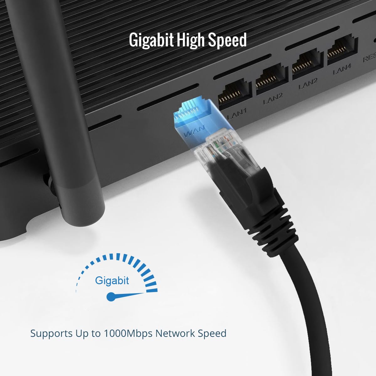 Tecmojo Ethernet Cable 0.5M, CAT 6 Ethernet Cable 12 Pack LAN Gigabit, RJ45 Pure Copper Core 1000Mbps for 250Mhz/s Cord, Network Patch Cord for Router Modem Patch Panel Faster Than Cat 5e/Cat 5, Blue
