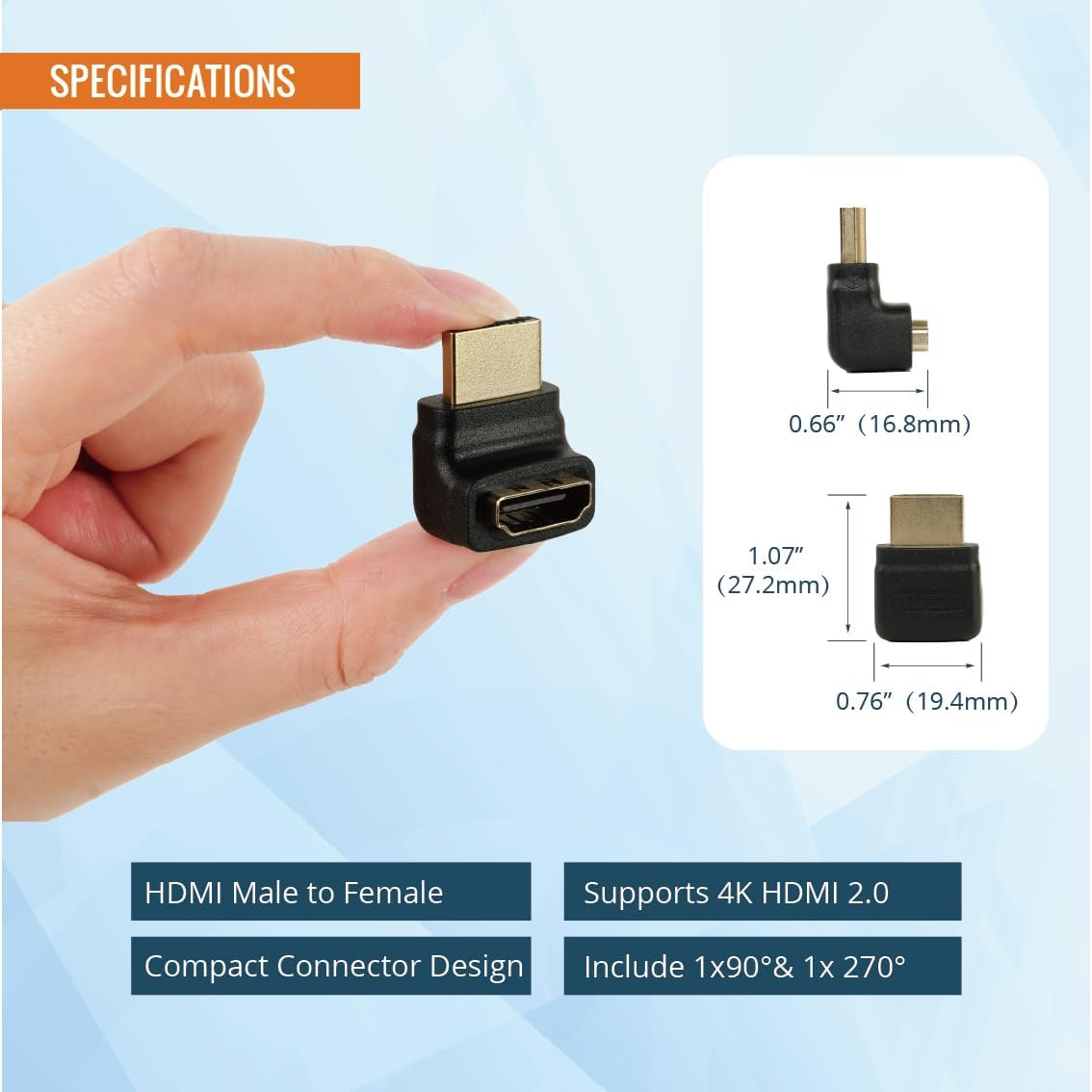 Tecmojo 8K HDMI Coupler, HDMI 2.1 Female to Female Connector Extender Gold-Plated High-Speed, Support 8K@60Hz / 4K@120Hz for Laptop, PC, Monitor, Projector, Roku TV, 2 Pack, Grey