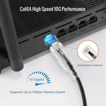 Tecmojo Cat6A Ethernet Cable, 1m Patch Cable 6 Pack 30AWG Ultra Thin 10 Gbps RJ45 Pure Copper Core LSZH Network Patch Cord for Router Modem Patch Panel Faster Than Cat6 Cat5e and Cat5, Black