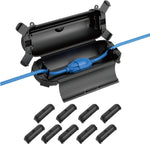 Tecmojo 10 Pack Outdoor Connection Box IP44 Water & Dust Resistant Electrical Extension Box, Safe Sealed Enclosure Suitable for 14-18 AWG Cables - Protect Light Strips, Plugs, and Cables, Black
