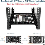Tecmojo 9U Server Rack, 10 inch Wide 200mm Deep Desktop Rack with Shelf, Micro HDMl to HDMI Adapter Board, 60 kg /132 lbs Max Loading, Blank Panel for 10 inch Servers, Network Equipment, Black
