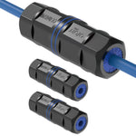 Tecmojo 3 Pack Waterproof RJ45 Connector, IP68 82mm Length Cat 6/Cat 5E/Cat 5 Shielded Waterproof RJ45 Coupler Outdoor Cable Extender for Outdoor Ethernet LAN Cable