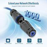 Tecmojo 5 Pack Blank Waterproof Connector, IP68 132mm Length Empty Waterproof Coupler Outdoor Cable Extender for Outdoor Ethernet LAN Cable