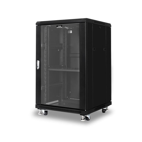 Tecmojo 600 X 600 Network Server Rack 18U Glass/Solid