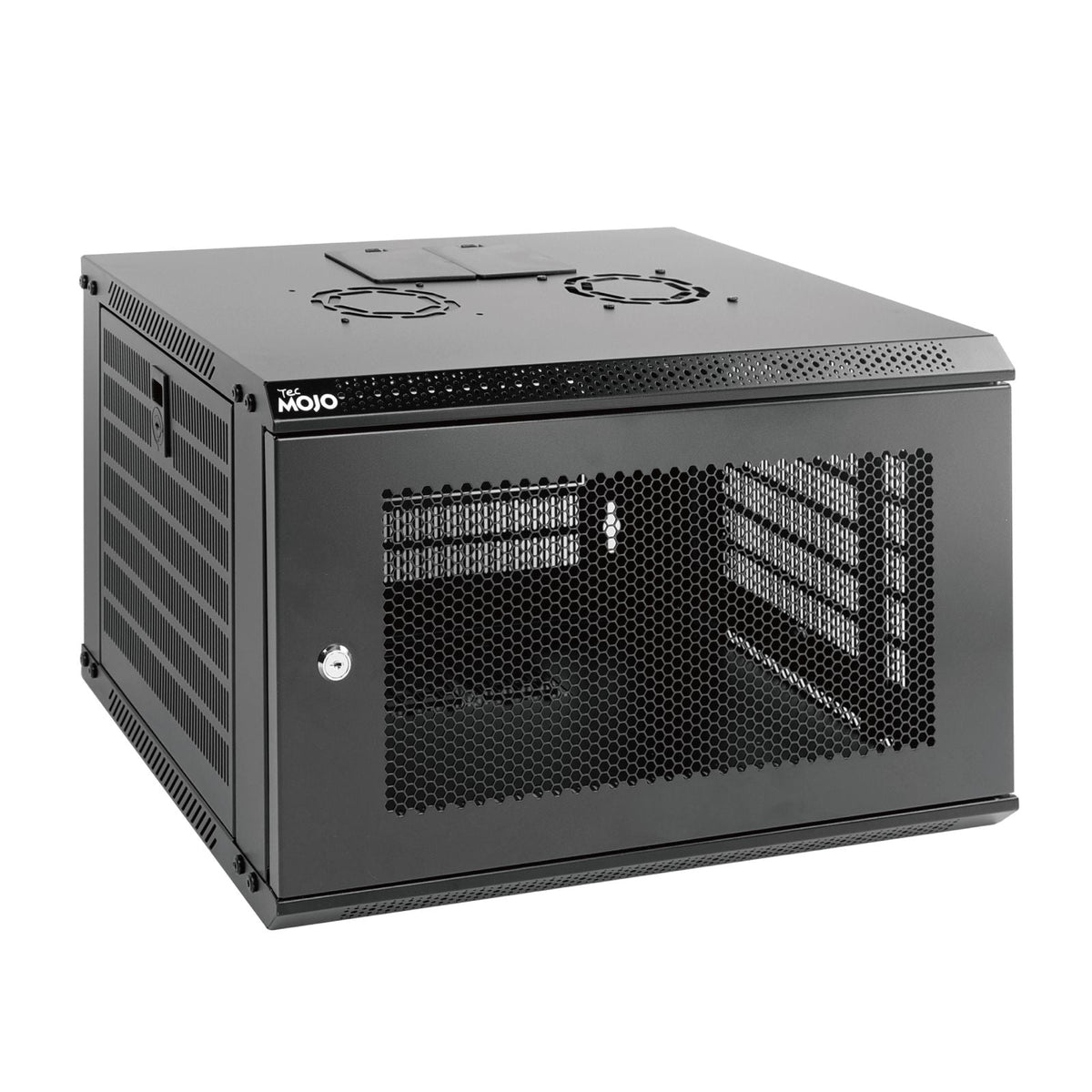 Tecmojo 6U 450mm Depth Black Mesh Door Standard Wall Mount Cabinet(Flat Pack)White background picture