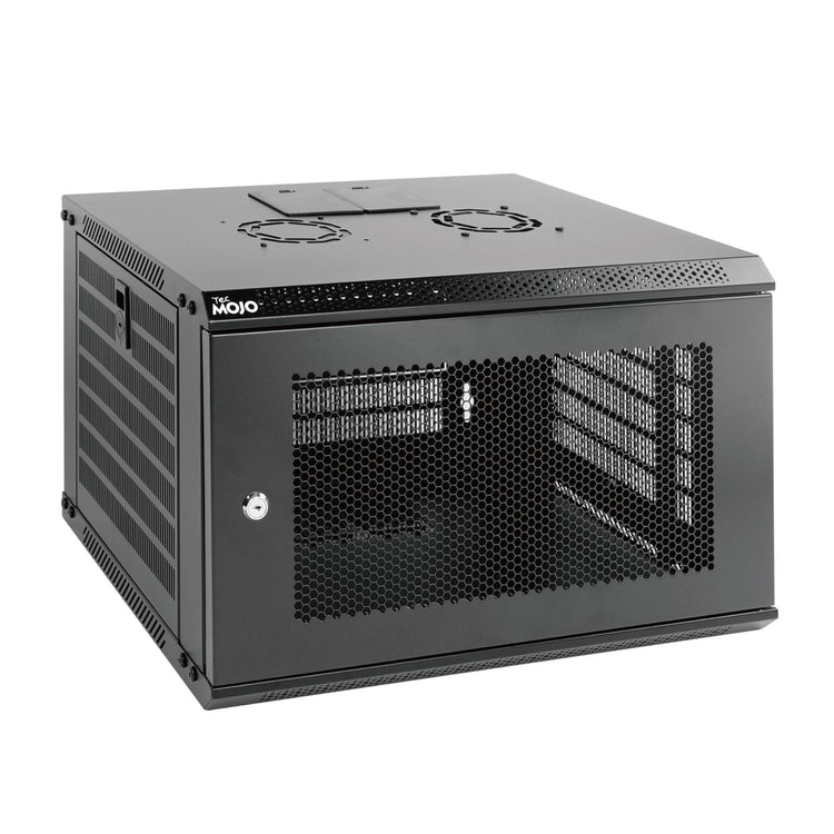 Tecmojo 6U 450mm Depth Black Mesh Door Standard Wall Mount Cabinet(Flat Pack)White background picture