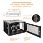 Can hold up to 110 lbs (50 kg):Tecmojo 6U 450mm Depth Black Mesh Door Standard Wall Mount Cabinet(Flat Pack)
