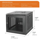 Specifications:Tecmojo 9U 450mm Depth Black Mesh Door Standard Wall Mount Cabinet(Flat Pack)
