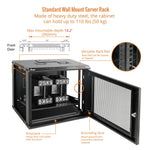 Made of heavy duty steel:Tecmojo 9U 450mm Depth Black Mesh Door Standard Wall Mount Cabinet(Flat Pack)