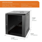 Specifications:Tecmojo 12U 450mm Depth Black Glass Door Standard Wall Mount Cabinet(Flat Pack)