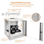 Made of heavy duty steel:Tecmojo 12U 450mm Depth White Glass Door Standard Wall Mount Cabinet(Flat Pack)
