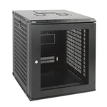 White background picture:Tecmojo 12U 450mm Depth Black Mesh Door Standard Wall Mount Cabinet(Flat Pack)