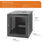 Specifications:Tecmojo 12U 450mm Depth Black Mesh Door Standard Wall Mount Cabinet(Flat Pack)