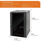 Specifications:Tecmojo 18U 450mm Depth Black Glass Door Standard Wall Mount Cabinet(Flat Pack)