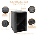 Designed for Cooling:Tecmojo 18U 450mm Depth Black Glass Door Standard Wall Mount Cabinet(Flat Pack)