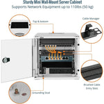 Made of heavy duty steel:Tecmojo 6U 300mm Depth White Glass Door Standard Wall Mount Cabinet(with Rack Shelf)