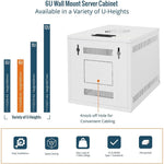 Available in a Varietv of U-Heights:Tecmojo 6U 300mm Depth White Glass Door Standard Wall Mount Cabinet(with Rack Shelf)