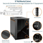 Secure & Convenient Storage Solution for IT Equipment:Tecmojo 9U 330mm Depth Black Glass Door Standard Wall Mount Cabinet(with Rack Shelf)