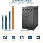 Available in a Variety of U-Heights:Tecmojo 12U 330mm Depth Black Glass Door Standard Wall Mount Cabinet(with Rack Shelf)