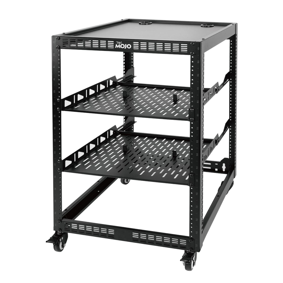 White background picture:Tecmojo 16U Open Frame Network Rack with Casters for 19" Networking Device