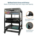 Made of Cold Rolled Steel:Tecmojo 16U Open Frame Network Rack with Casters for 19" Networking Device