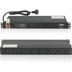 Tecmojo 12 Outlet Rack Mount PDU with Surge Protection 1U Power Distribution Unit with 1 USB and 1 Type-C Charging Ports Power Strip with Overload Protection and Switch for 19'' Equipment, 10A 250V