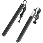 Tecmojo Vertical PDU Power Strip, 10 Outlets Rack Mount Power Distribution Unit for Server Cabinet, 15A Power Plug with 2m Power Cord, Overload Protection, 250V 50/60HZ, Black