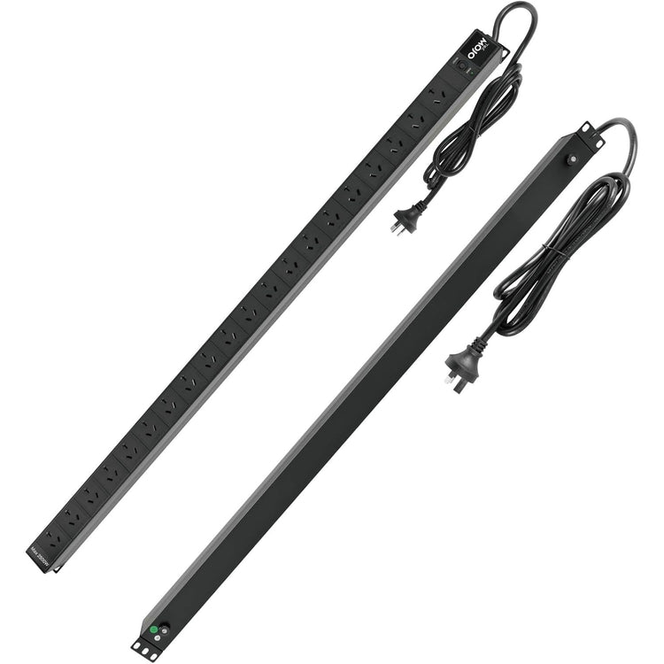 Tecmojo Vertical PDU Power Strip, 20 Outlets Rack Mount Power Distribution Unit for Server Cabinet, 10A Power Plug with 2m Power Cord, Overload Protection, 250V 50/60HZ