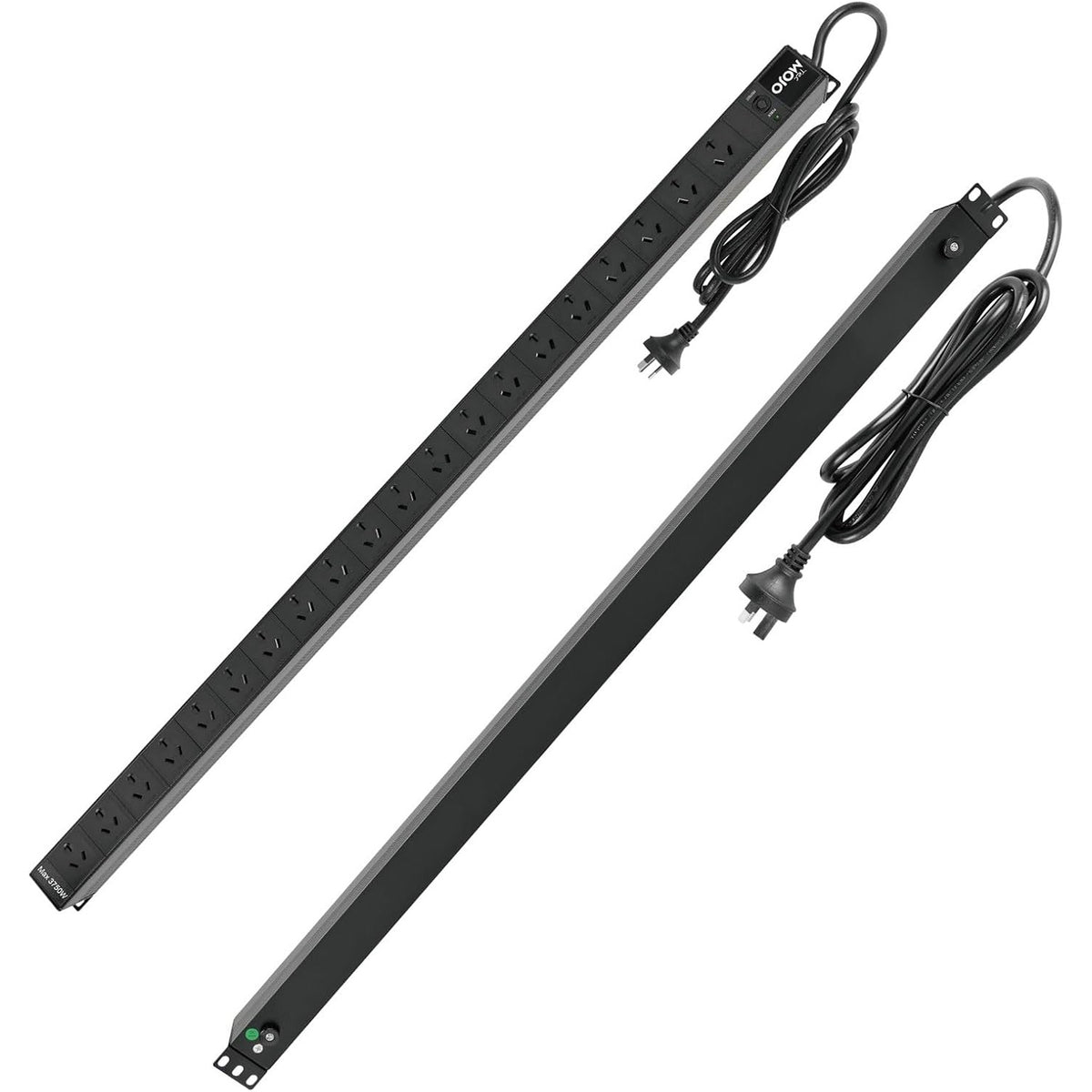 Tecmojo Vertical PDU Power Strip, 20 Outlets Rack Mount Power Distribution Unit for Server Cabinet, 15A Power Plug with 2m Power Cord, Overload Protection, 250V 50/60HZ, Black